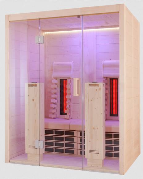 Vollspektrum-Tiefenstrahler-Kabine mit moderner Glasfront